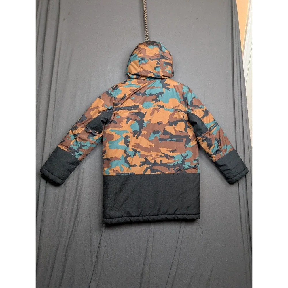 Timberland Boys Camo‎ Parka Jacket Large 14/16 full zip Hooded Outdoor Coat